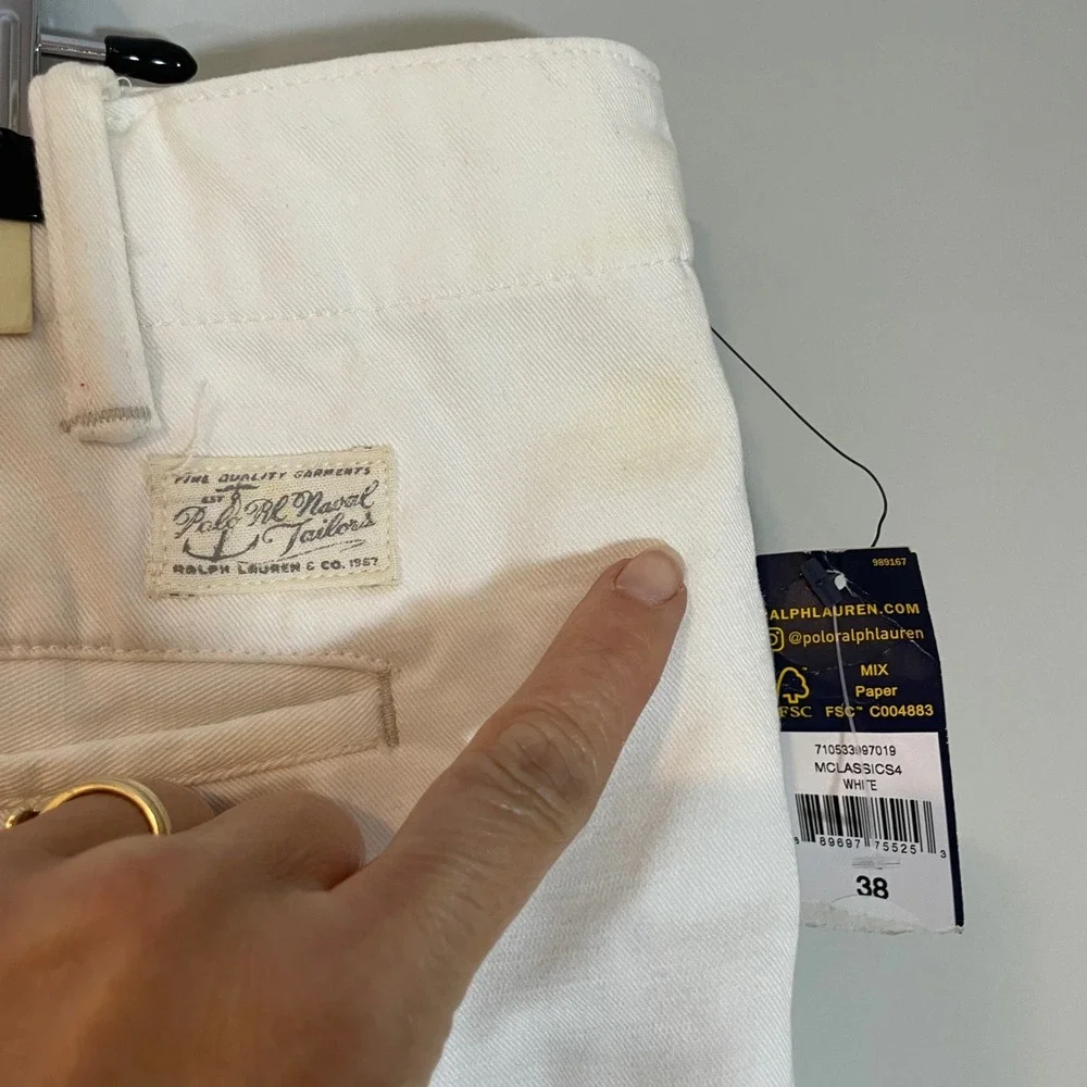 Polo Ralph Lauren Mens White Straight Fit Cut-Off Denim Shorts 38 NWT Classics
